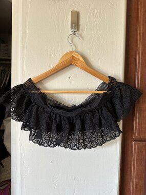 Victoria’s Secret Lace Off-the-Shoulder Bralette Bra Top – Black – Size S